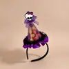 Tocado de Halloween Sombrero Mágico de Bruja Diadema Decoración de Maquillaje Diadema de Encaje Horquilla de Calabaza Accesorio para el Cabello de Fantasma