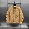 Jaqueta Masculina Transfronteiriça Nova Outono Estilo Coreano High-End Patchwork Roupa de Trabalho Gola Alta Jaqueta Marca Tendência Estilo Cool