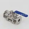 Válvula de Bola Sanitaria de Acero Inoxidable de Tres Piezas Q81F-16P Tipo Abrazadera de Liberación Rápida Válvula de Interruptor de Conexión Rápida