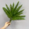 Planta verde artificial samambaia aspargo rabo de raposa haste única maço com cor degradê, adequada para decoração de micro paisagismo e folhagem verde