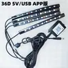Luces Decorativas LED Modificadas USB Estilo App de Encendedor de Cigarrillos de 36 Luces, Luces para el Espacio para los Pies, Luces de Ambiente de Siete Colores Controladas por Sonido