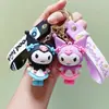 Chaveiro super fofo novo do desenho animado Kulomi japonês, boneca tridimensional, pingente Melody, pequenos enfeites para chave de carro, bolsa