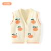 Colete de Bebê Fofo, Macio e Amigo da Pele, Colete Cardigan Laranja para Crianças Pequenas, Primavera e Outono, Colete de Tricô para Bebê com Decote V