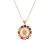 Aogu, suministro transfronterizo de lujo, colgante geométrico en forma de corazón con circonita AAA, venta caliente europea y americana, collar chapado en oro de 18 quilates.