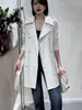 Abrigo cortavientos para mujer talla petite 2026 Otoño Estilo británico de alta gama de longitud media elegante Estilo europeo y americano