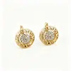 Pendientes Yanbai Transfronterizos Patrón Gran Muralla Retro Elegantes Redondos de Circonita para Uso Casual Elegante en Fiestas Festivas