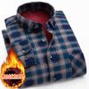 Camisa de Polar Doble Cara para Hombres de Mediana Edad y Mayores, Camisa Cálida de Polar Doble Cara a Cuadros, Nueva Camisa Cálida para Hombre