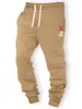 2025 Novo Calça Esportiva Masculina Europeia Transfronteiriça Estampa Digital 3D Cor Sólida Pacote Múltiplo Solta Casual Comércio Exterior
