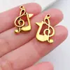 Retro Nota Dorada Música Guitarra Instrumento Musical Tambores Dy Colgante Pulsera Pendientes Llavero Accesorios