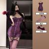 Lencería Sexy Pijama Francés Set Tentación 2025 Nuevo Sexy Delgado Encaje Semi-Transparente Palacio Bata de Noche Set