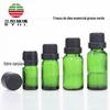 Frasco de óleo essencial verde 5 10 15 20 30 50 100ml frasco de óleo essencial sub-frasco de vidro de essência líquida original