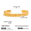 Estilo Minimalista Ouro 18K Aço Inoxidável Martelado Redondo Aberto Pulseira de Aço Inoxidável Joias Atacado