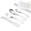 Juego de Cubiertos de Acero Inoxidable 304 para Mesa para Uso Doméstico, Cuchara Sopera de Mango Redondo, Cuchara de Postre, Tenedor de Fruta Estilo Occidental Especial para Comer