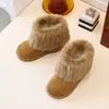 Botas de nieve de gamuza de moda para niñas, nueva colección de otoño 2026, zapatos de algodón cálidos engrosados y forrados de felpa para niños, botines, botas de nieve