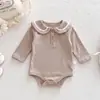 Macacão Estilo Academia para Bebê 2026 Nova Roupa Infantil Macacão de Manga Longa Macacão para Menina Estilo Coreano