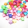 Contas Estrela de Cinco Pontas de Plástico Contas Estrela Coloridas Coloridas Furo Reto Estrela de Cinco Pontas Sólida Colorida Brilhante Material para Miçangas DIY