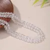 Contas Soltas de Cristal Branco Lapidado Natural, Cristal Branco Lapidado Natural, Corrente Longa de Cristal Branco Lapidado com Furos, Elegante e Translúcido