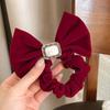 Horquilla de terciopelo vintage con lazo para otoño e invierno, pinza para la cabeza para Año Nuevo, horquilla negra y roja, accesorios para el cabello de Año Nuevo para mujer