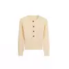 Suéter de Tricô Canelado com Gola Redonda Suave Estilo Coreano para Mulheres Outono Inverno Emagrecedor Botões Decorativos Comprimento Médio Manga Longa Suéter Camada Base