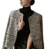 Chaqueta de tweed de tejido grueso, nuevo modelo 2025 para mujer, primavera y otoño, acolchada y engrosada, top de estilo corto