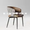 Silla de comedor para el hogar de lujo ligero estilo italiano, silla de restaurante de hotel de alta gama, silla para reuniones de empresa, silla para invitados de bar, silla para barra de bar, silla con respaldo
