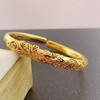 Pulsera de oro arena de Vietnam para mujer, joyería de imitación de oro, pulsera de apertura de dragón y fénix, joyería brillante de pie de pavo real, venta al por mayor en vivo