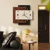 Reloj de Sala de Estilo Medieval Pintura Decorativa, Pintura Colgante de Pared de Fondo para Sofá de Alta Gama, Reloj Creativo, Mural de Reloj de Pared para el Hogar