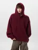 Suéter con Capucha Pesado Estilo Americano para Hombres y Mujeres, Suéter de Punto Rojo Vintage para Primavera y Otoño, Suéter Casual Holgado de Marca de Moda