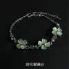 Pulsera de Flor de Piedra Ojo de Gato Incrustada con Diamantes, Simple y a la Moda, con un Diseño Fresco, Estilo de Nicho, Accesorio de Mano Versátil y Elegante para Mujeres