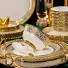 Juego de vajilla de porcelana de hueso de alta calidad Jingdezhen para el hogar, regalos, venta al por mayor, estilo europeo, cerámica, comercio exterior, combinación de cuenco, plato y cuchara