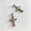 Colar com pingente de cruz vintage de diamantes inteiros hip-hop europeu e americano, corrente de clavícula doce e cool personalizada de comércio exterior transfronteiriço, direto do fabricante