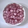 Venta al por mayor de cuentas redondas dispersas de piedra de ojo de gato rosa y blanco, hechas a mano, para collar tejido, material de cordón, accesorios de joyería DIY.