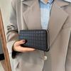 Billetera Cuadros en Relieve Transfronteriza 2024 Bolso de Mano Largo tipo Clutch de PU Billetera con Múltiples Ranuras para Tarjetas Estuche de Moda para Teléfono Versátil