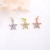 Três cores Sweet Copper micro incrustado zircão nicho cinco-ponta estrela pingente para pulseira colar brincos DIY acessórios de jóias