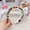 Grampo de Cabelo/Faixa de Cabelo Fofa Desenho Animado Laço Estampa de Leopardo Cabeça de Gato Versão Larga Acessórios Fofos para Cabelo de Menina Novos Outono e Inverno