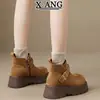 Versión de Piel de Vaca de Botas Martin para Mujer, Botines de Suela Gruesa que Aumentan la Altura Estilo Birkenstock, Nuevos Botines Chelsea para Otoño e Invierno 2026