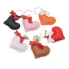 Accesorios para Joyería DIY Cuero Simple Corazón Tridimensional Llavero de Lazo Colgante para Bolso Cadena para Teléfono Accesorios para Ropa