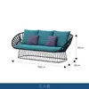 Mesa y Silla de Moda para Exteriores de Ratán Sofá Mesa de Centro Combinación de Sillas de Ratán Muebles de Ocio Escénicos para Patio Jardín Balcón Hotel