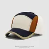 Gorra de aviador para niños estilo coreano con bloques de color, gorra tipo pico para otoño e invierno, sombrero a prueba de viento para exteriores para niños y niñas