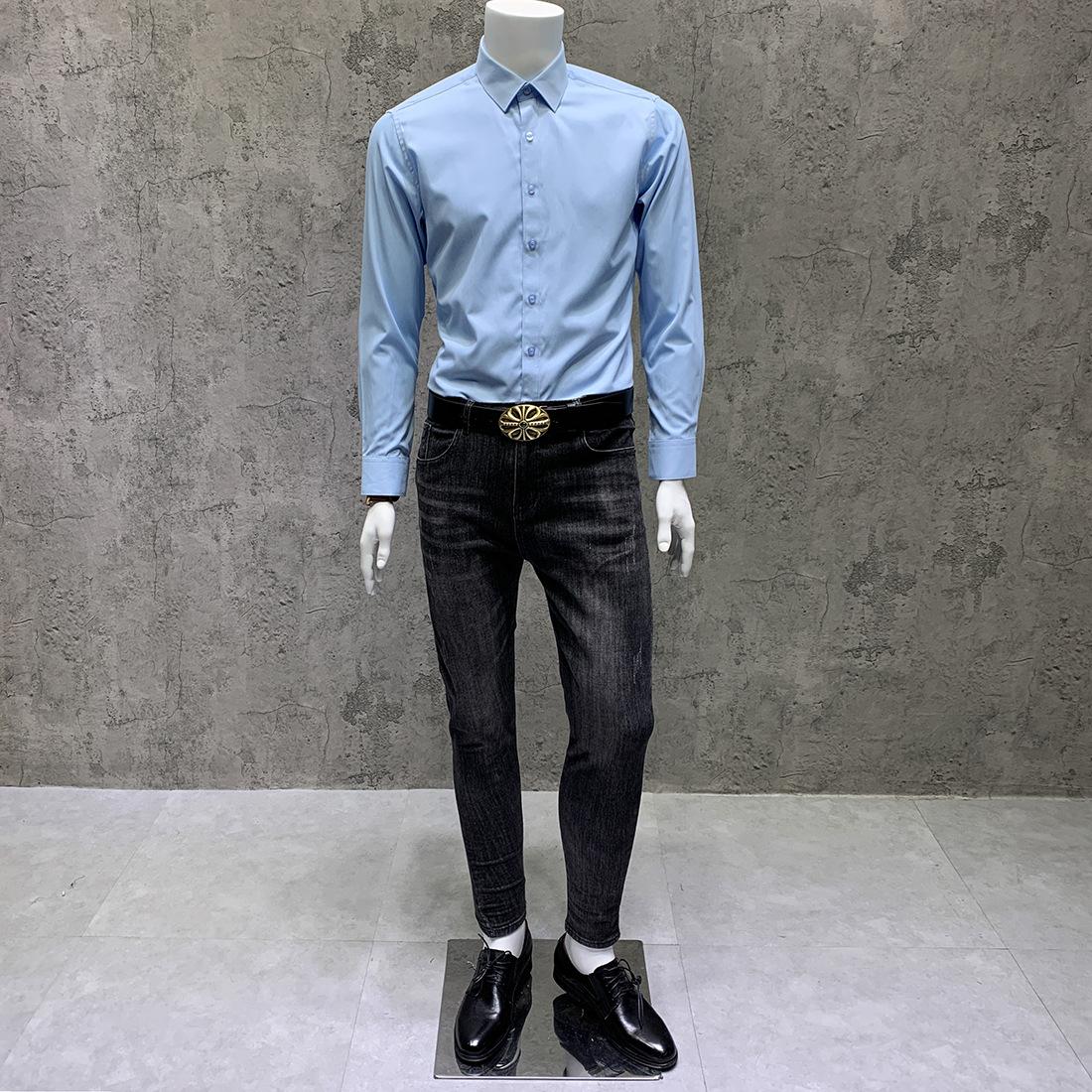 NS101纯色长袖衬衫 浅蓝色 (9).JPG