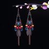 Aretes Turquesa Bohemios Europeos y Americanos Retro Búho Geométricos Atrapasueños Pluma Borla Aretes Mujeres
