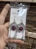 Pendientes de Pieza Bordada Vintage Bordados a Mano de Estilo Étnico de Moda, Colgantes de Oreja Pequeños Cortos con Borlas, Joyería de Plata Miao de Yunnan para Mujeres