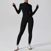 Yu An Body de Yoga Manga Longa com Zíper Transfronteiriço Toque Nu Bodysuit Esportivo de Fitness de Alta Intensidade 8306