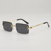 Gafas de Sol Cuadradas Sin Marco para Hombre Estilo Nuevo 2025 Plagian Gafas de Sol Atractivas para Mujer Retro Europeo y Americano Hip Hop Americano