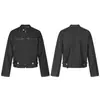Chaqueta corta de mezclilla lavada estilo retro americano para hombre y mujer, color liso 2026, corte ajustado, estiliza la figura, chaqueta versátil para la calle