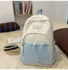 Mochila Estilo Japonês Nova Tendência Alta Aparência Cor Fresca e Doce Color Blocking para Alunos do Ensino Fundamental e Médio, Mochila Leve de Viagem