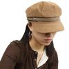 Gorra azul marino con hebilla de cinturón vintage de diseñador de calidad industrial pesada, boina de ante cálida para otoño e invierno, gorra octogonal de celebridades cibernéticas