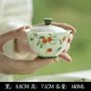 Serie de Juego de Té Pintado a Mano de las Dinastías Tang y Song, Juego de Té Kung Fu para Uso Doméstico, Incluye Gaiwan, Tetera, Tazas de Té, Posavasos, Recipiente para Té y Colección de Cuchara para Té