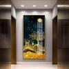 Pintura Decorativa de Entrada Simples, Pintura Vertical de Porcelana de Cristal para Corredor, Decoração de Casa Minimalista com Veado, Luxo Leve