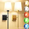 Luminária de parede RGB sem fio estilo americano Amazon, luminária de parede para cabeceira de quarto, luminária de parede decorativa de tecido para sala de estar LED, transfronteiriça